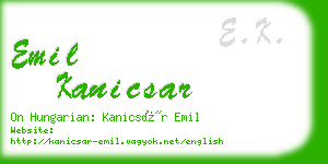 emil kanicsar business card